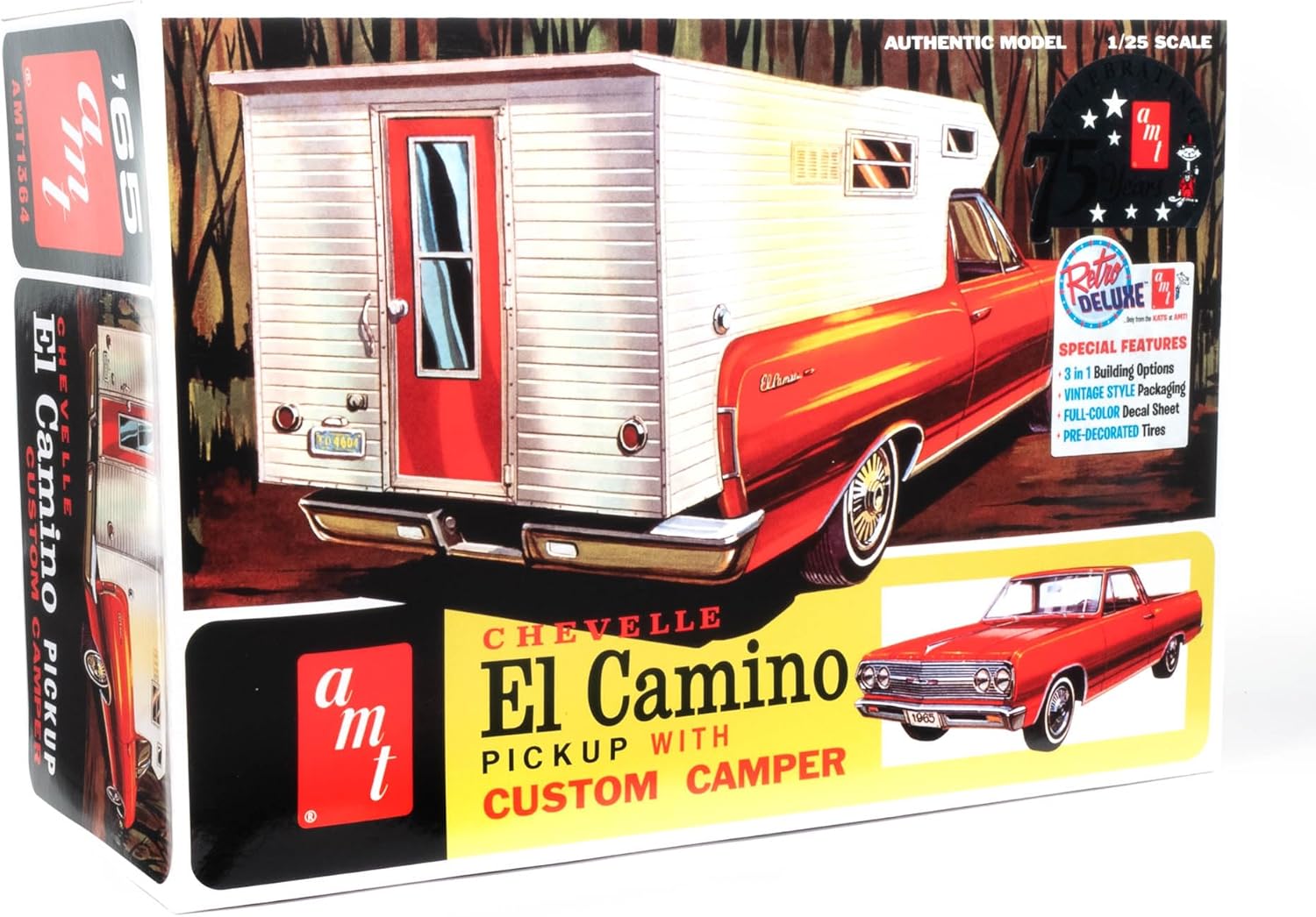 1965 Chevy El Camino With Camper 1:25 Plastic Model Kit CW-14743