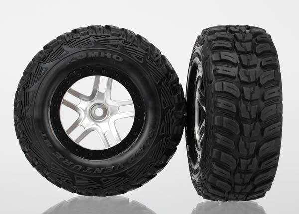 Satin Chrome & Black Wheels With S1 Kumho Tires (2) 6874R CW-14827