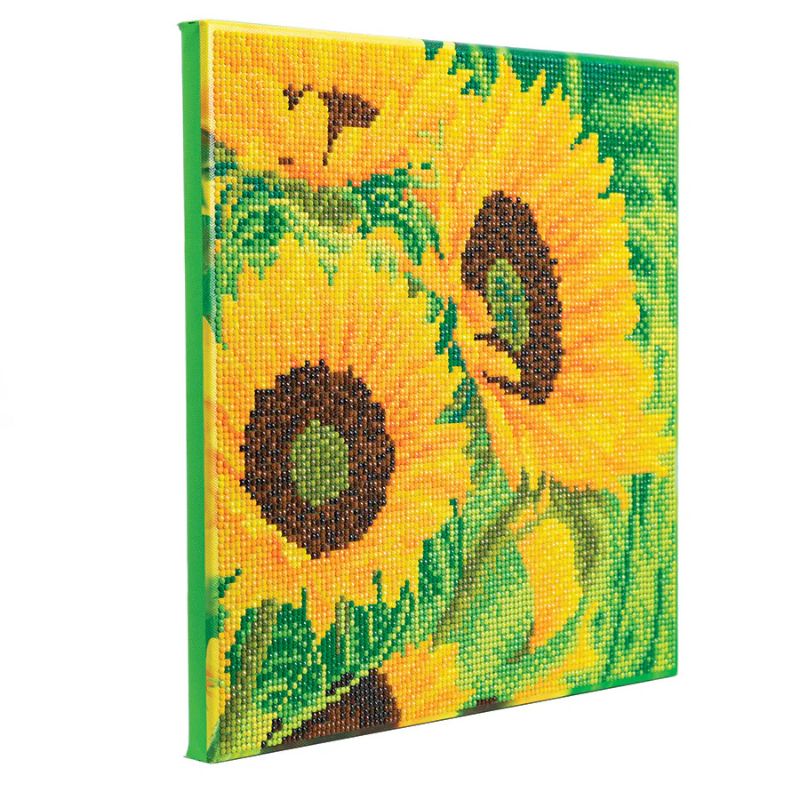 SUNFLOWER JOY MEDIUM CRYSTAL ART MOUNTED KIT (11.8" X 11.8") CW-14891