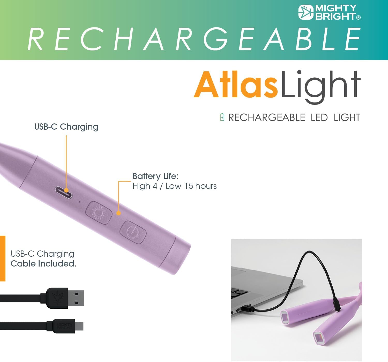 Atlas Rechargable Neck Light Lavender CW-15091_2
