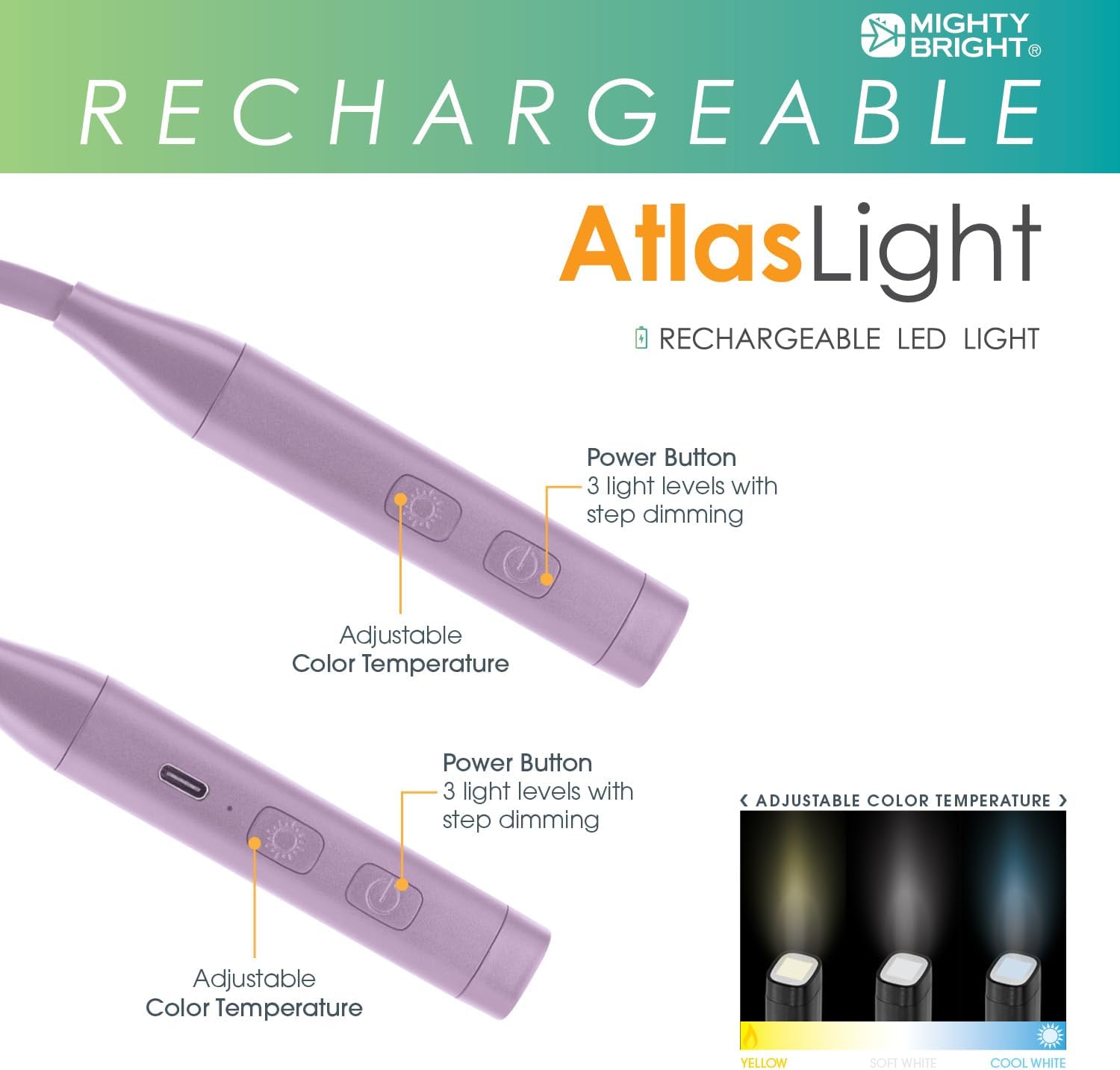 Atlas Rechargable Neck Light Lavender CW-15091_3