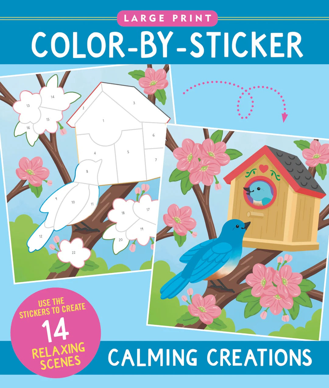 Calming Creatiions Large Print Color-By-Sticker by Peter Pauper Press 20 CW-15168_488391bc-de3e-4751-b350-43971a1f19a8