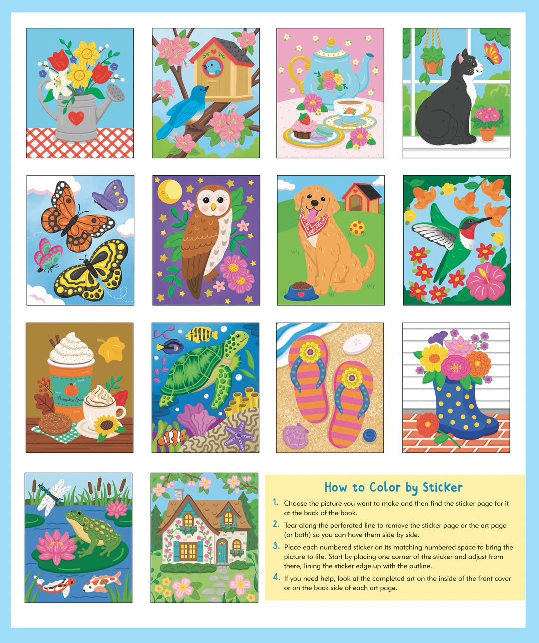 Calming Creatiions Large Print Color-By-Sticker by Peter Pauper Press 20 CW-15168_d66ef803-3f16-4213-a84e-0444deb2eef6