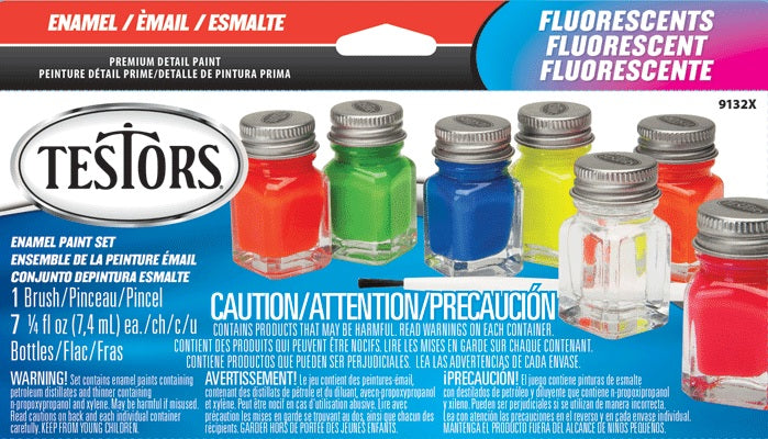 Fluorescent Colors Enamel Kit (6) Testors 31 CW-15353_b834385a-ea37-4d48-9a1e-e774c4a2af74