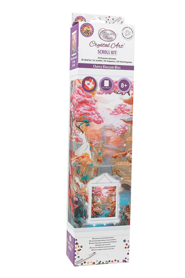 Cherry Blossom Bliss Crystal Art Scroll Kit 30 CW-15371