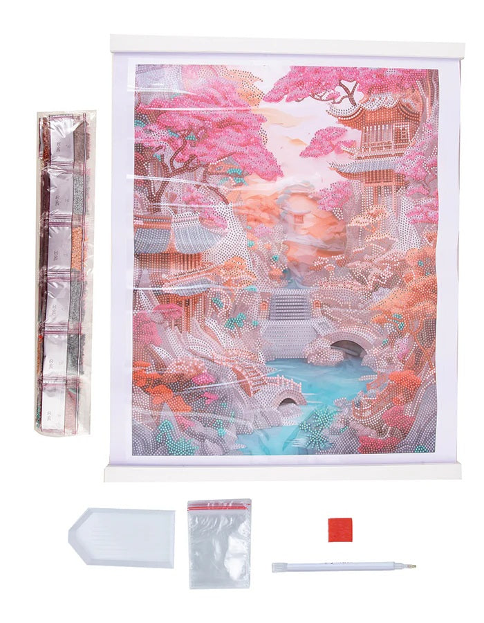 Cherry Blossom Bliss Crystal Art Scroll Kit 30 CW-15371_1