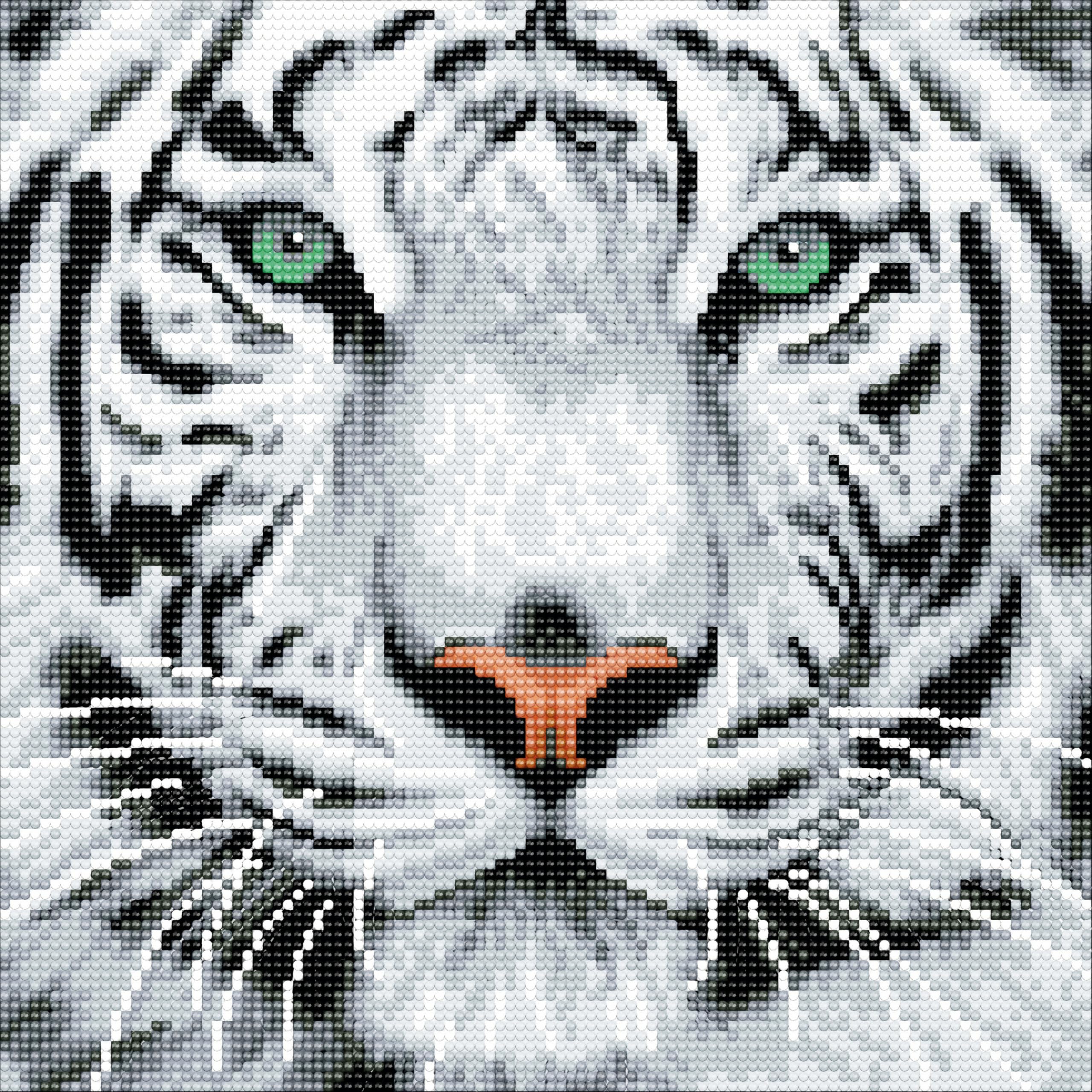 WHITE TIGER MEDIUM CRYSTAL ART MOUNTED KIT (11.8" X 11.8") 30 CW-15555