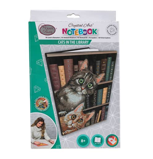 Cats in the Library Crystal Art Notebook Kit 30 CW-15556