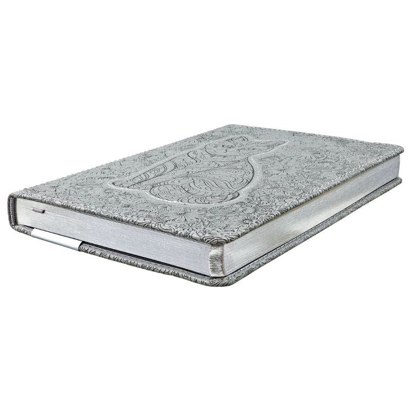 Cat Small Artisan Journal Gray 5" x 7" Vegan Leather