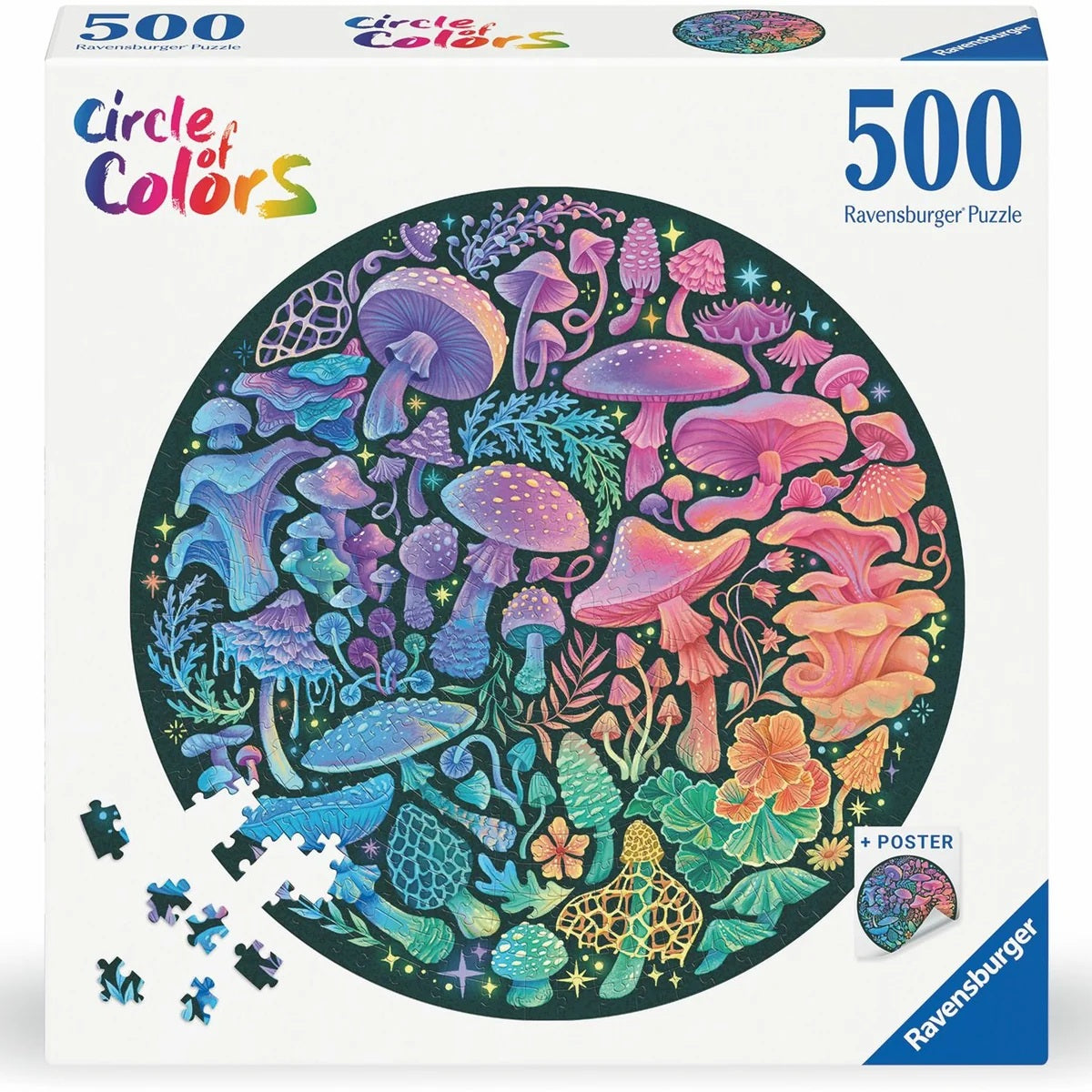 Mushrooms 500-Piece Round Jigsaw Puzzle from Ravensburger 20 CW-15773_8a46ec5f-d8c9-4c7c-9e33-b1d978279696