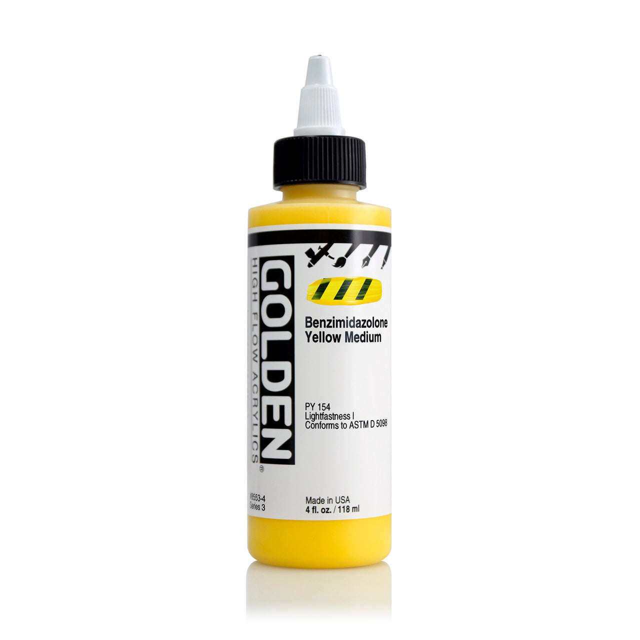 High Flow Acrylic Paint Benz Yellow Ow Md 4Oz Arts & Crafts FL174360