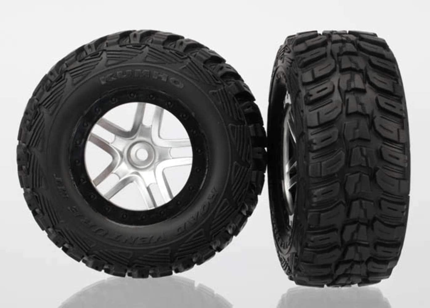 TRAXXAS 12MM HEX TIRE & WHEEL ASSEMBLY GLUED TRA6874 (SLASH) FL175097