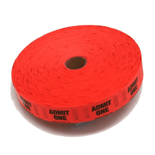 Ticket Single Red Tickets JB-10301