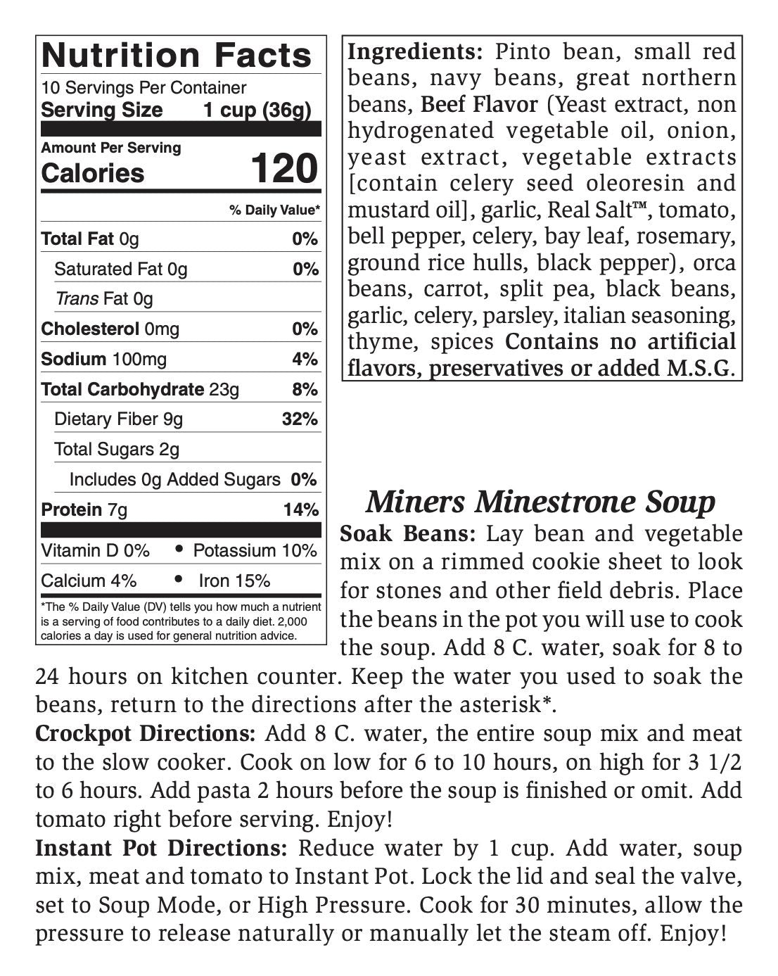Miners Minestrone Soup - Large JB-19254_4