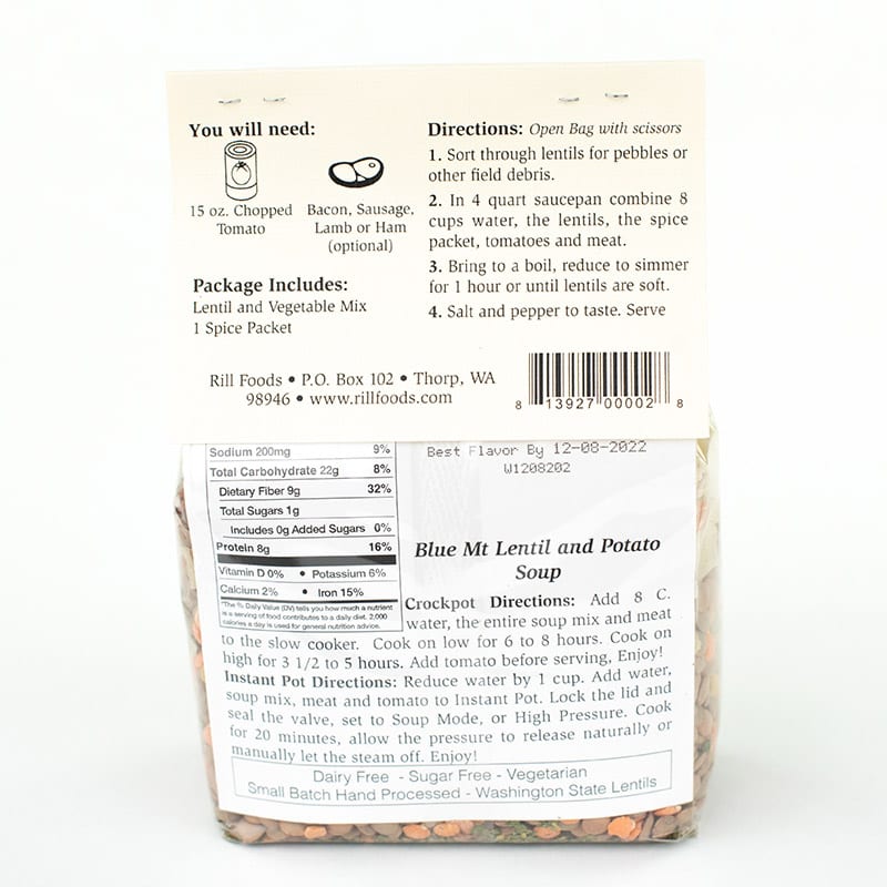 Blue Mt Lentil & Potato Soup - Large JB-19256