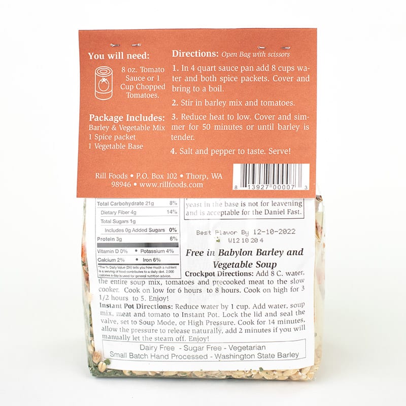 Free In Babylon Barley And Vegetable Soup - Large JB-19259