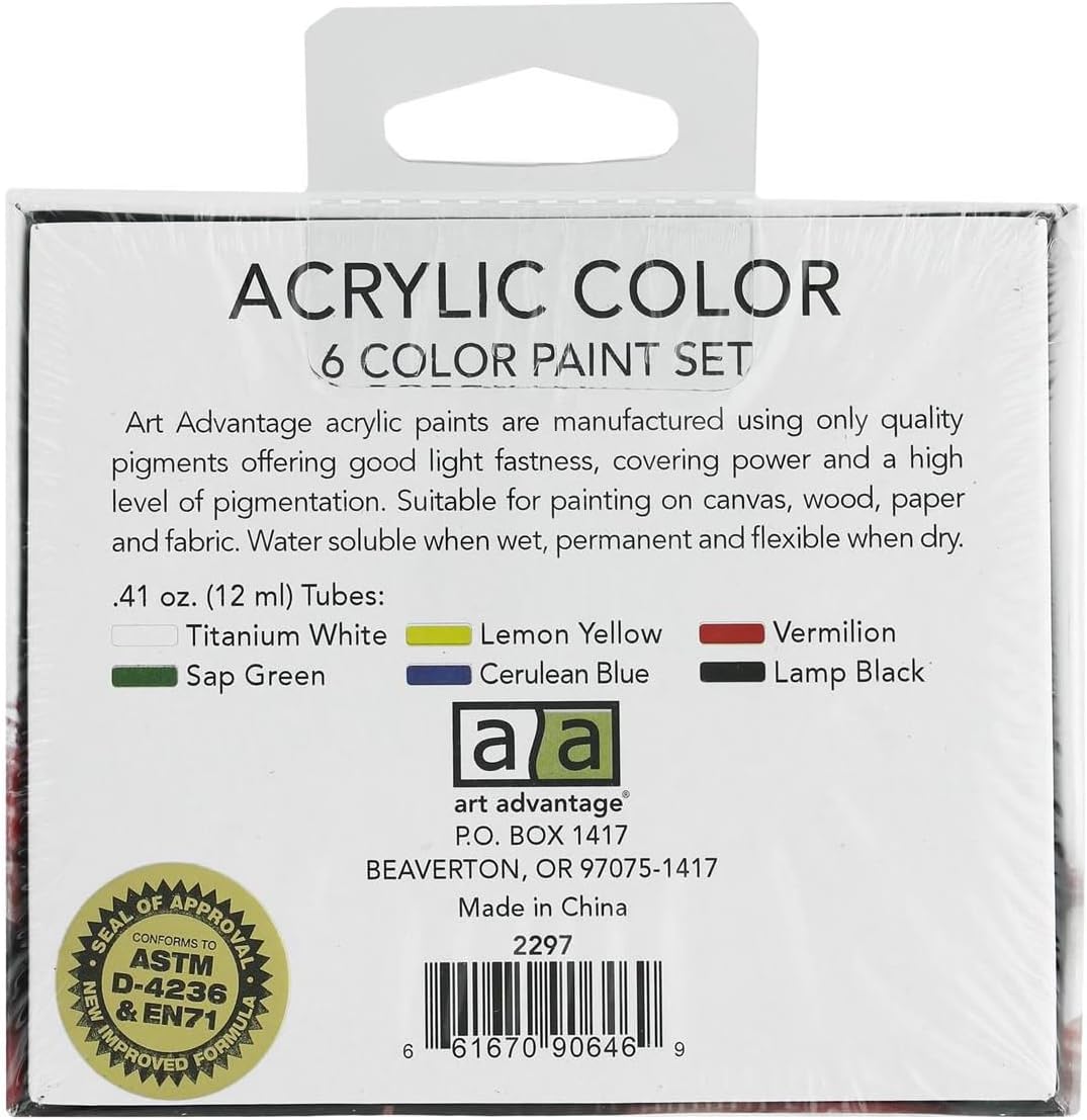 Art Advantage Paint Set Acrylic .41Oz 6 Color Arts & Crafts JB-20586_4