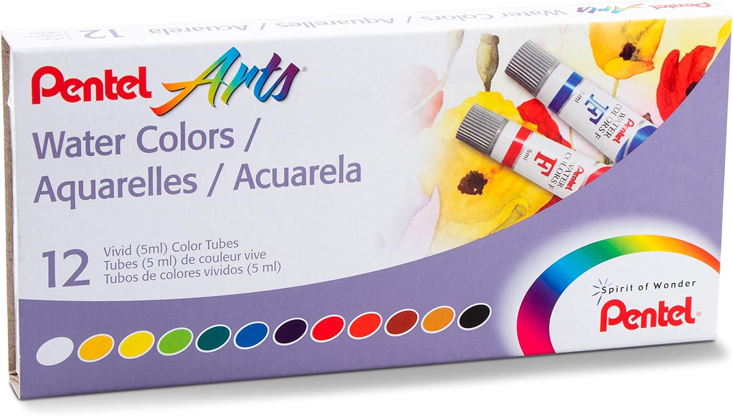 Pentel Arts Water Colors, Assorted, 5Ml Tubes, 12 Color Set Arts & Crafts JB-21036_1