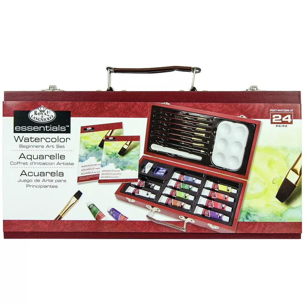 Royal Brush Wood Box Watercolor Painting Set - 24 Pc JB-22263