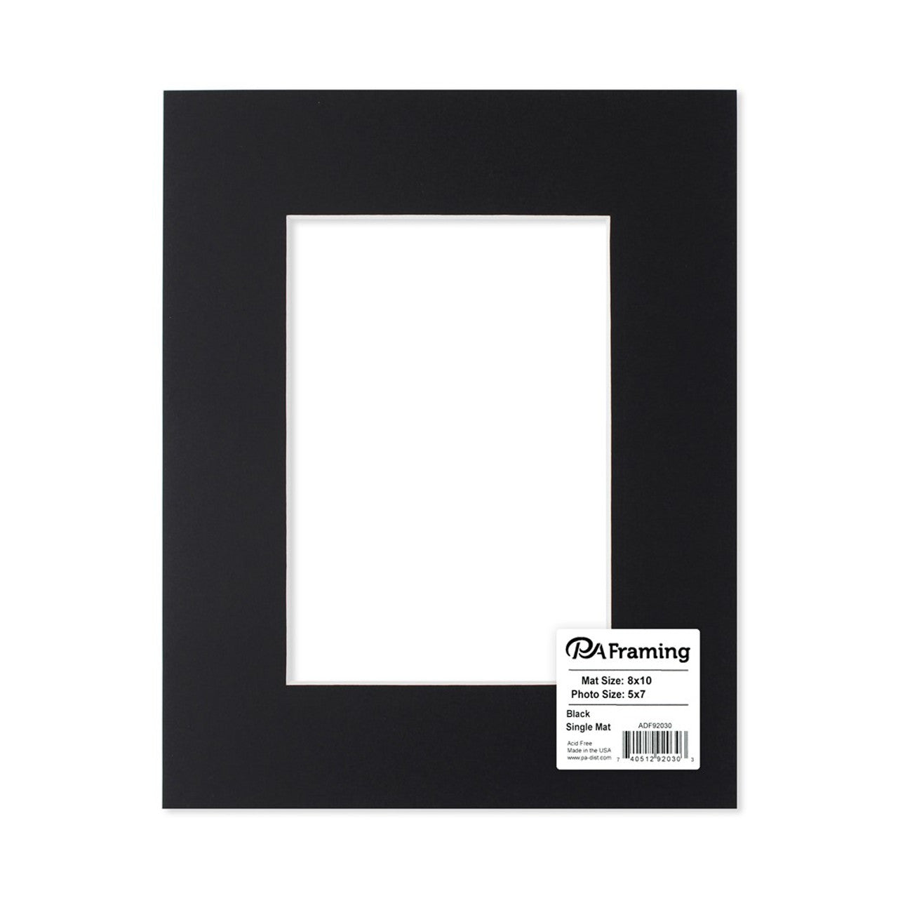 8X10 Black Mat W/White Core JB-23689