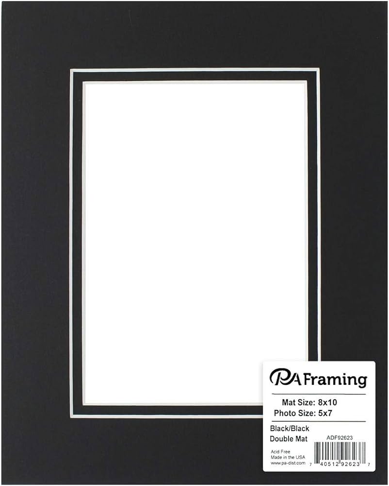 8X10 Black Mat W/White Core JB-23698