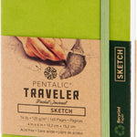 Pentalic 4" X 6" Pocket Sketchbook Traveler Journal, 160 Pages, Olive Green JB-25408