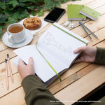 Pentalic 4" X 6" Pocket Sketchbook Traveler Journal, 160 Pages, Olive Green JB-25408_5