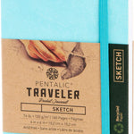 Pentalic 4" X 6" Pocket Sketchbook Traveler Journal, 160 Pages, Turquoise JB-26913