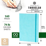 Pentalic 6" X 8" Pocket Sketchbook Traveler Journal, 160 Pages, Turquoise JB-27930_2