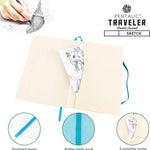 Pentalic 6" X 8" Pocket Sketchbook Traveler Journal, 160 Pages, Turquoise JB-27930_3