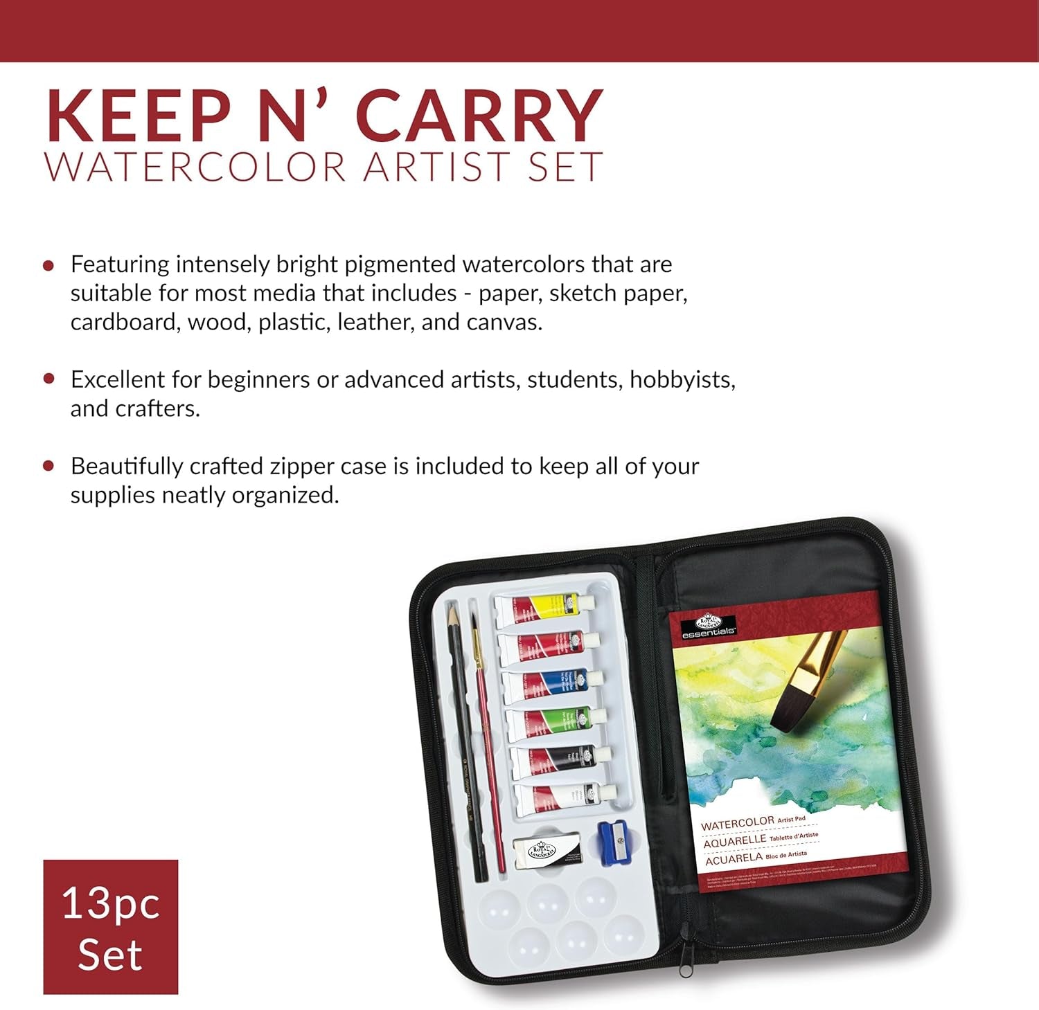 Royal & Langnickel Rset-Kcwp Kc Watercolor Paint Set Keep And Carry (13 Pcs) Arts & Crafts JB-28848_3
