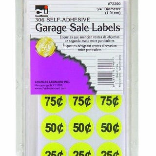 Charles Leonard Garage Sale Price Labels, Blank And Pre Priced Round Self Adhesi JB-29540_89713ec8-b6be-4b6d-be29-c2c97e4302ca
