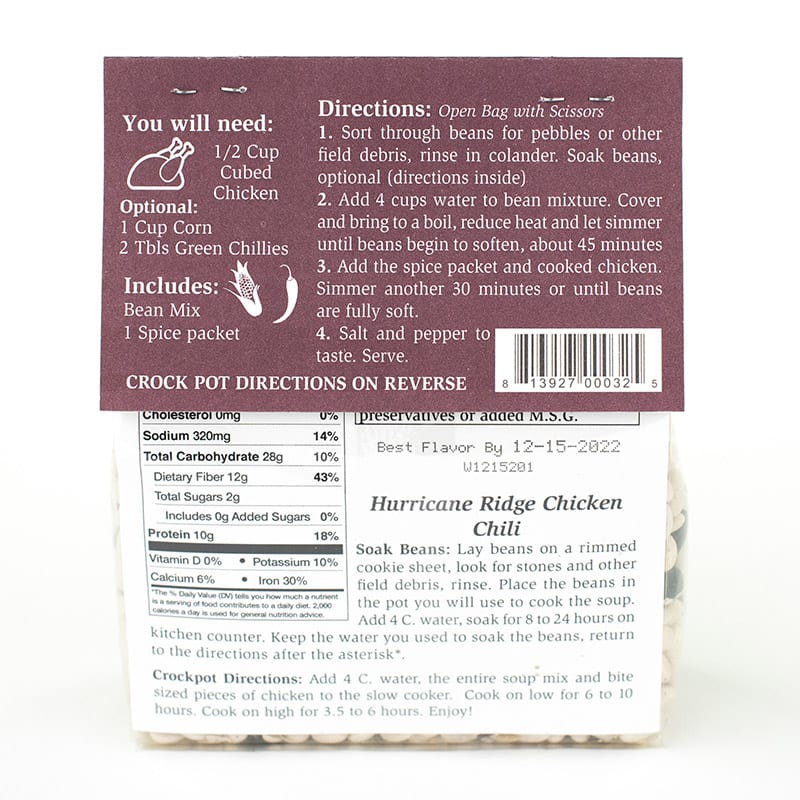 Hurricane Ridge Chicken Chili- Small JB-30221