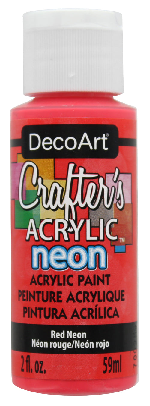 2Oz Neon Red Crafter Acrylic Paint Arts & Crafts JB-31366_0a47e22e-fa21-45cd-a555-fea69b451845