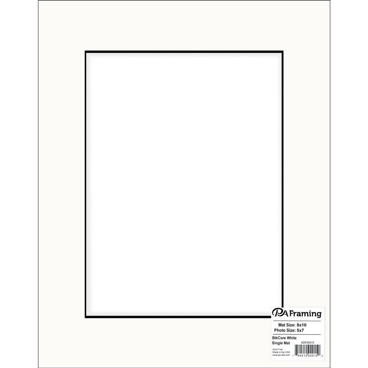 8X10 White Mat W/Black Core JB-32310