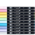 Mark Dual Brush Pen Pastel Tombow 10Pc Set Marker Arts & Crafts JB-33808_2