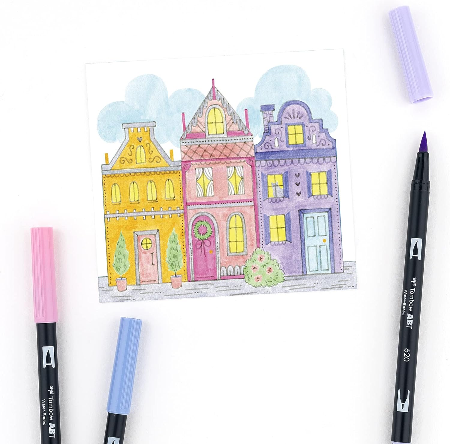 Mark Dual Brush Pen Pastel Tombow 10Pc Set Marker Arts & Crafts JB-33808_6