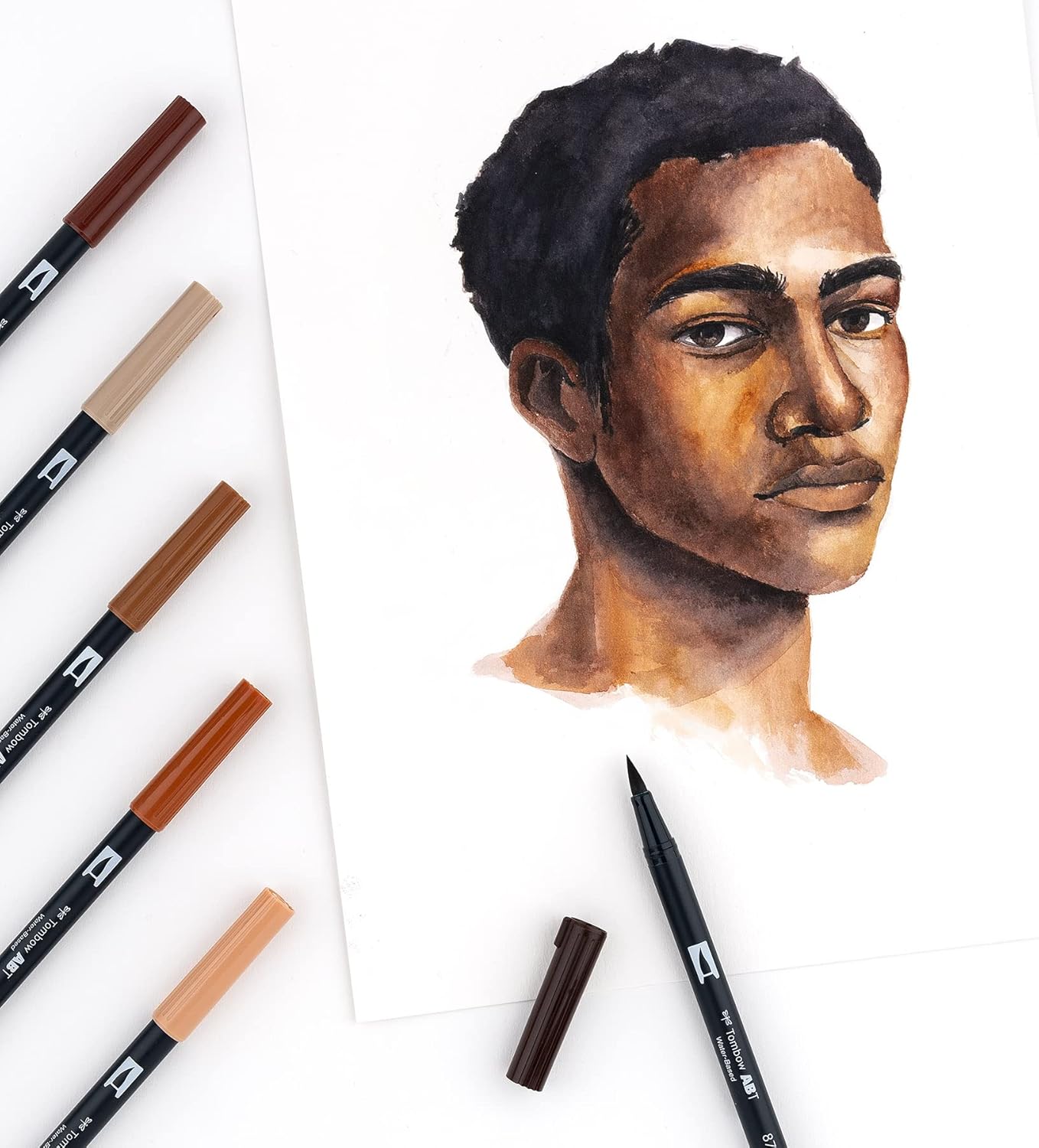 Mark Dual Brush Pens Set Portrait Tombow 10Pc Set Marker Arts & Crafts JB-33811_6