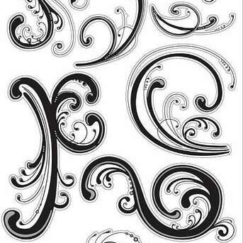 Dainty Black Flourishes JB-35391