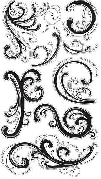 Dainty Black Flourishes JB-35391