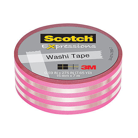 Washi Iridescent Pink/White Stripe Tape JB-36230_1aaa47de-a591-4ed4-a651-dca113c6e07f