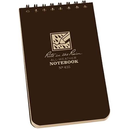 RR #435 3X5 NOTEBOOK BROWN RITE IN THE RAIN ALL WEATHER WATERPROOF Jerrol's Supplies