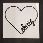 Eburg Heart Sticker Black/White Ellensburg 3.5X3.5" JB-37306