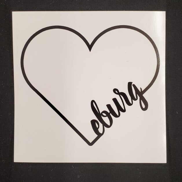 Eburg Heart Sticker Black/White Ellensburg 3.5X3.5" JB-37306