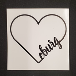 Eburg Heart Sticker Black/White Ellensburg 3.5X3.5" JB-37306