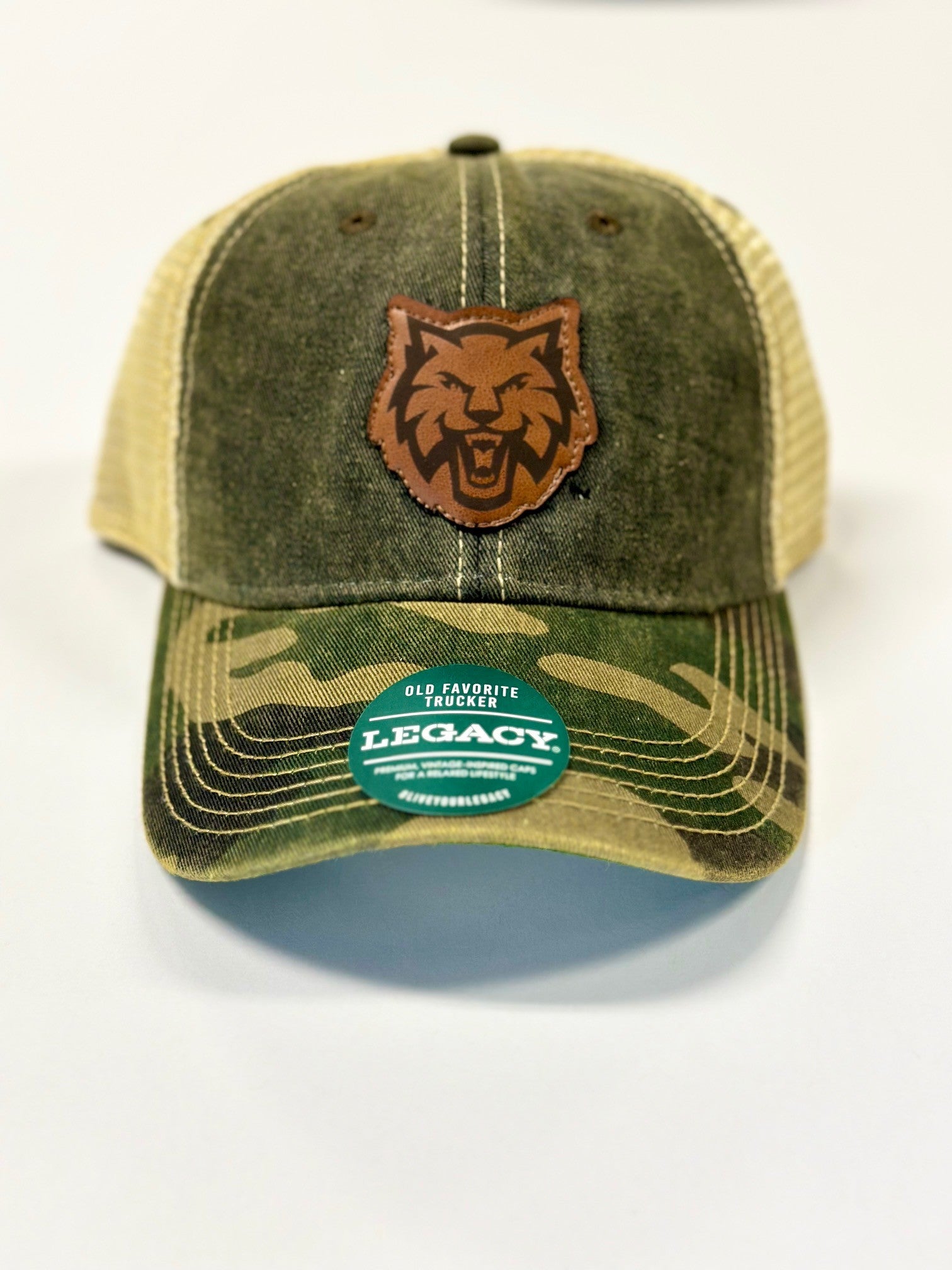 CWU Wildcat Logo Leather Patch Camo Hat JB-37788_2