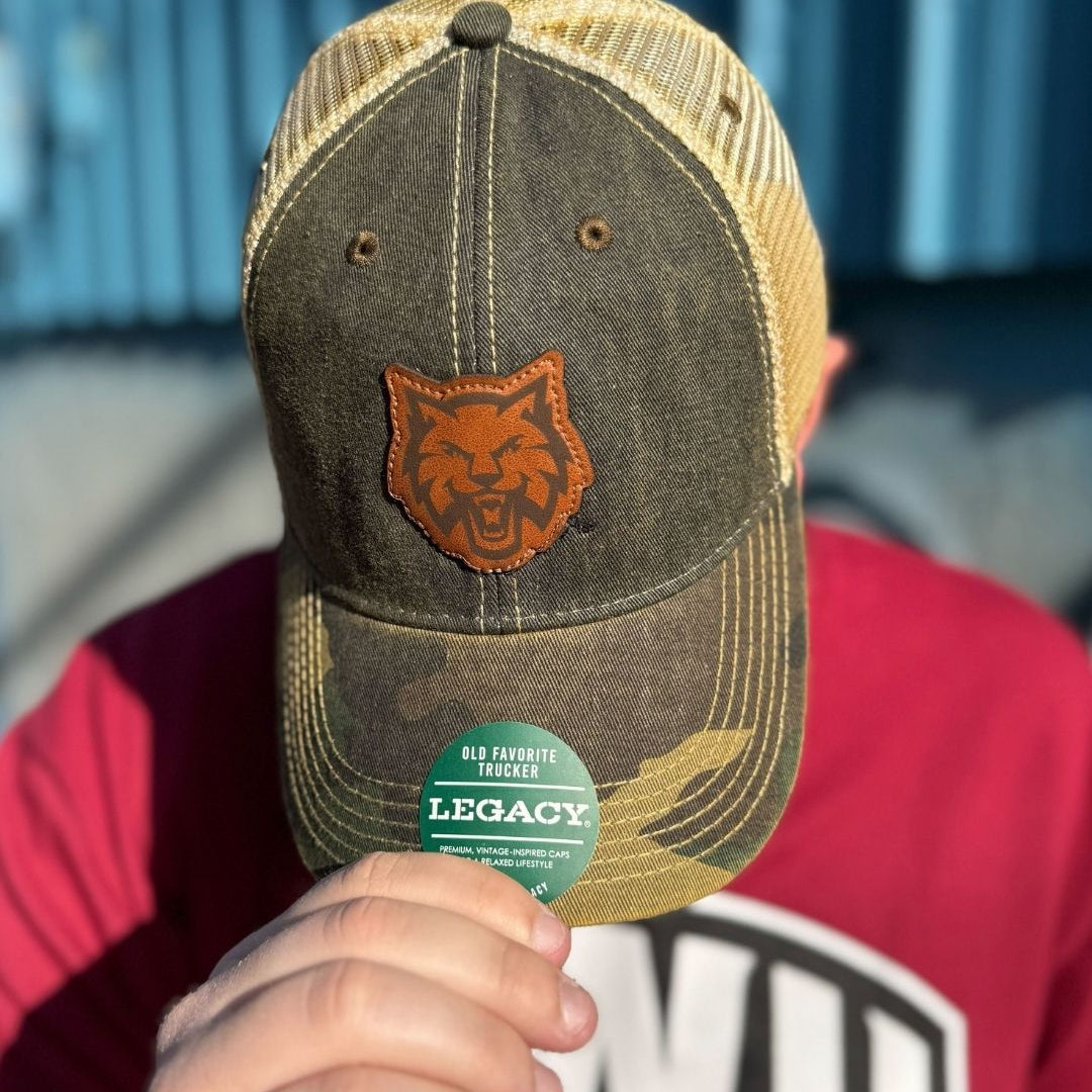CWU Wildcat Logo Leather Patch Camo Hat JB-37788_28c7d713-954e-424c-b5d2-5467923abe92