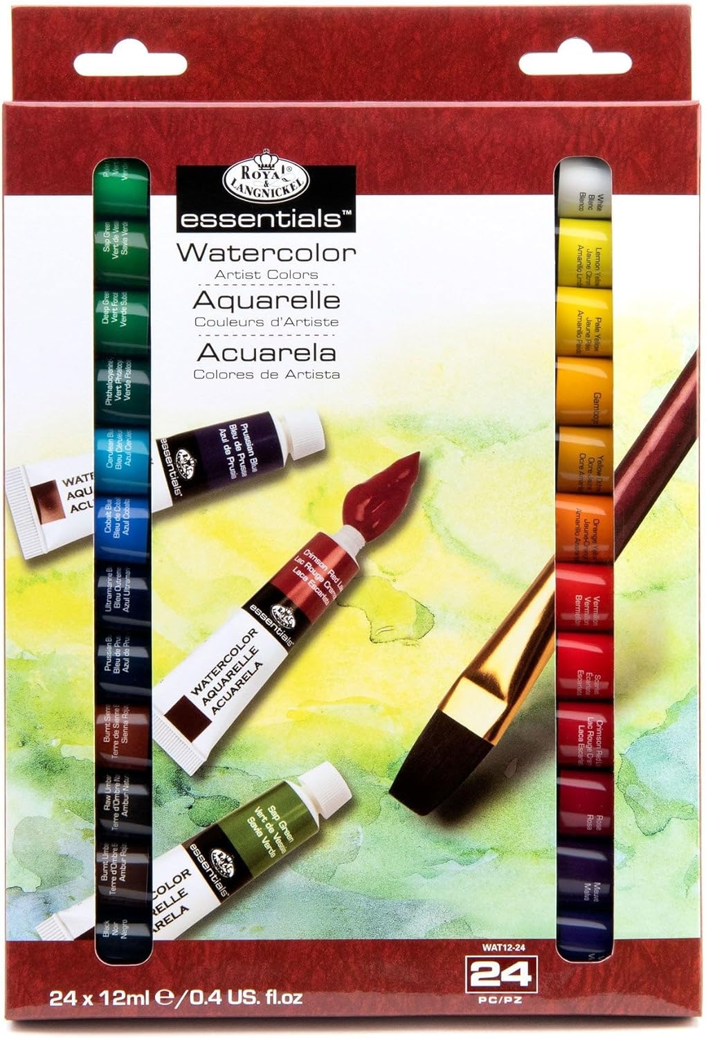 Royal & Langnickel Wat24 Watercolor Artist Tube Paint, 12Ml, Pack Of 24 Colors JB-38060