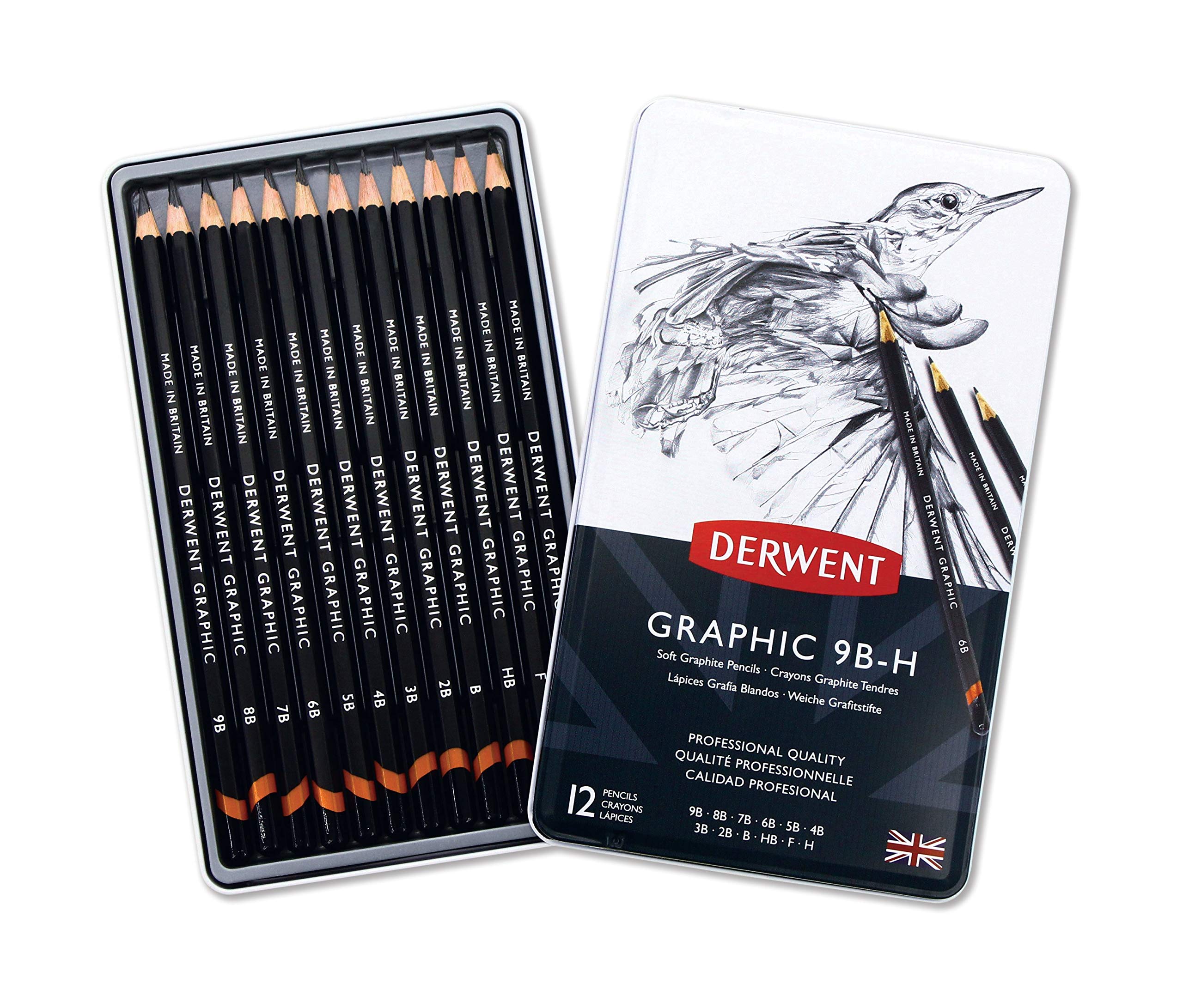Derwent Pencil 12 Graphite Sketch Set 9B-H Arts & Crafts JB-38075_1
