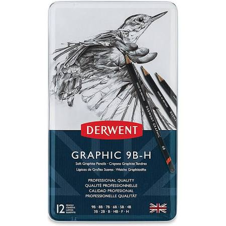 Derwent Pencil 12 Graphite Sketch Set 9B-H Arts & Crafts JB-38075_f8e189b3-5bc8-4c11-a674-49cf58e6c168